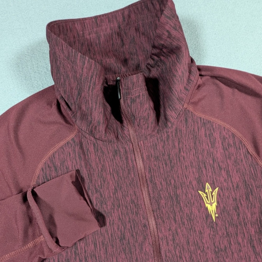ASU Sun Devils Adidas Quarter Zip Pullover Womens Large Climalite Maroon BP7955